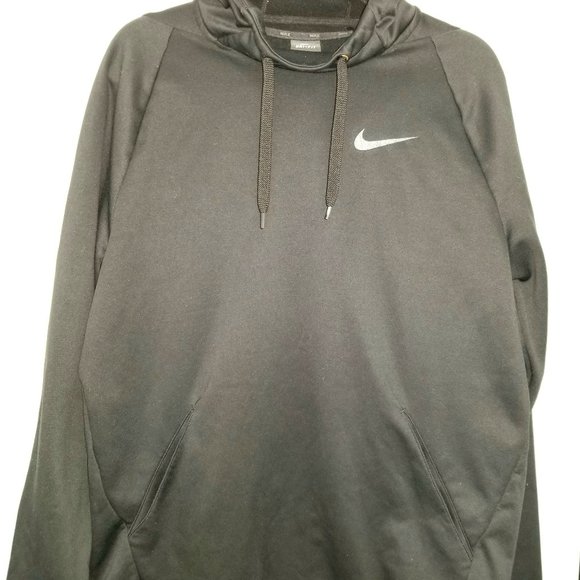 Nike men’s Dri-Fit Therma Black Hoodie with fleece lining size Large, EUC - Picture 1 of 2